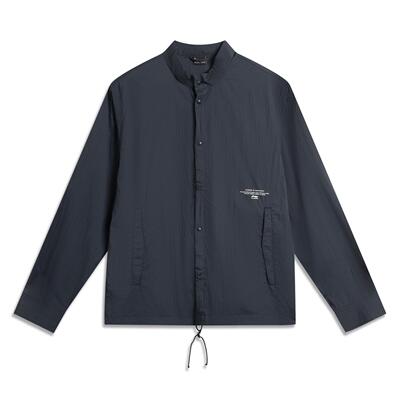 李宁正品2025新款男子冰感舒适休闲单排扣立领夹克外套AFDV299