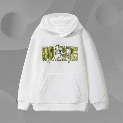 李宁长袖上衣秋季新男大童套头连帽卫衣青少年运动服YWDR241