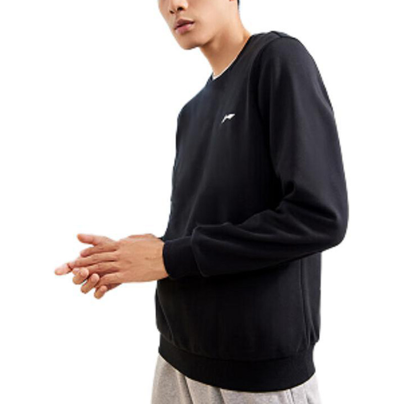 李宁正品训练系列男子时尚简约舒适透气运动卫衣套头衫AWDUA37-1