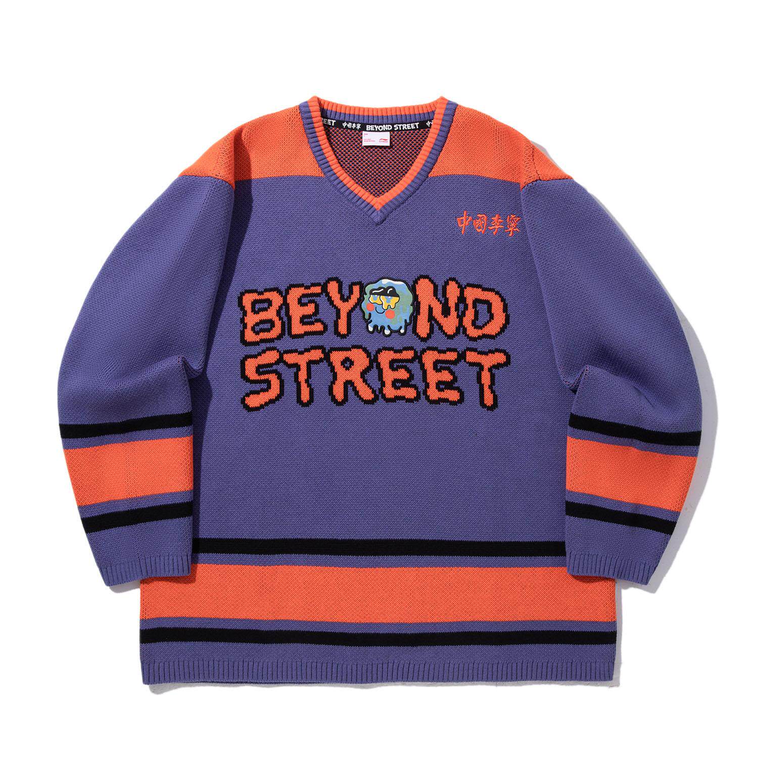 李宁正品Sam Taylor艺术家限定系列男子宽松休闲编织衫AMBV273