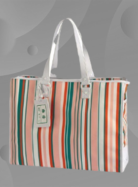 中国李宁长安少年购物包彩色条纹走秀款时尚拎包 ABLP202