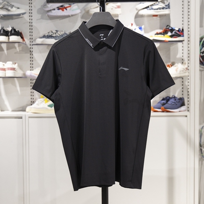 李宁正品男子透气运动短袖POLO衫