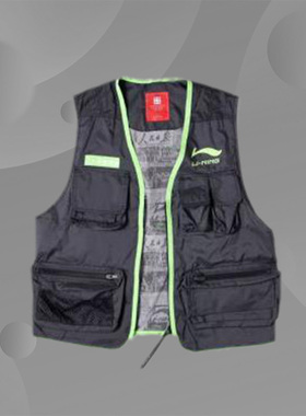 中国李宁×人民日报联名 男女单马甲时尚潮流记者运动背心AMDP039