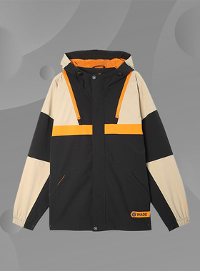 李宁正品新款男子运动休闲时尚潮流撞色防风连帽夹克外套AFDS111