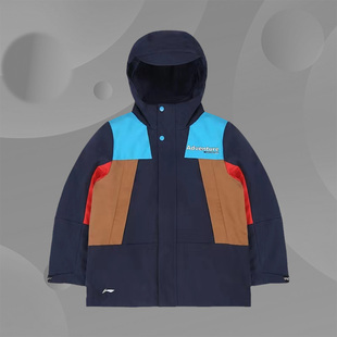 李宁正品冬季男童运动休闲三合一摇粒绒连帽冲锋衣外套YWBS025