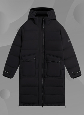 Lining/李宁正品健身系列女子防泼水宽松连帽鸭绒羽绒服AYMS034