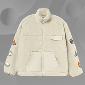 立领运动宽松保暖针织夹克外套AFDR892 新款 李宁正品 女子冬季