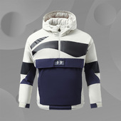 棉服新款 中国李宁正品 男短款 大LOGO连帽保暖夹克卫衣外套AJMR035