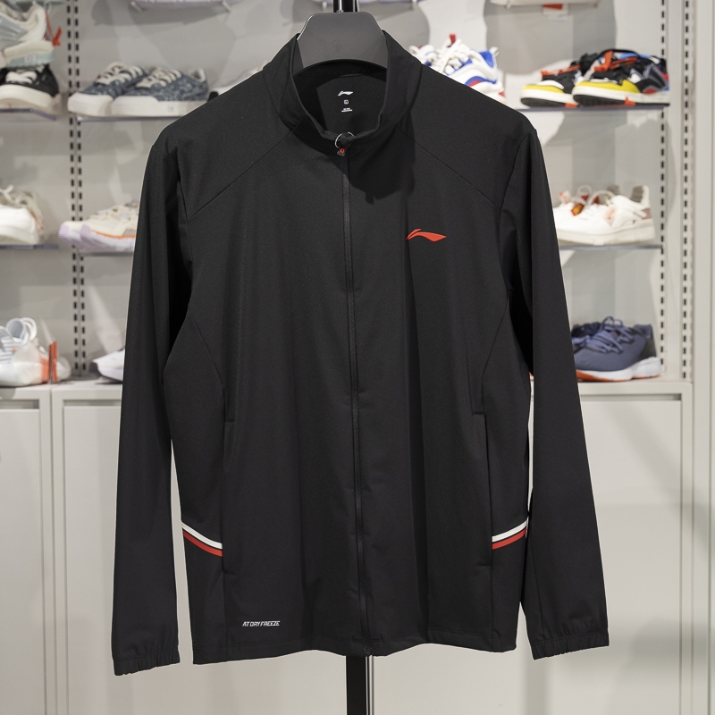 李宁正品2025新款男子亲肤舒适透气针织立领运动外套AFDVC31-2