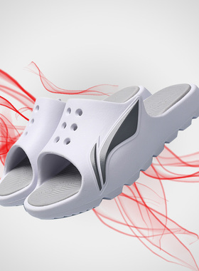 李宁大logo拖鞋女新款夏季可沾水洗澡鞋子外穿运动鞋ABTR006