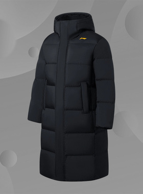 Lining/李宁正品健身系列男子时尚休闲保暖鸭绒长款羽绒服AYMS021