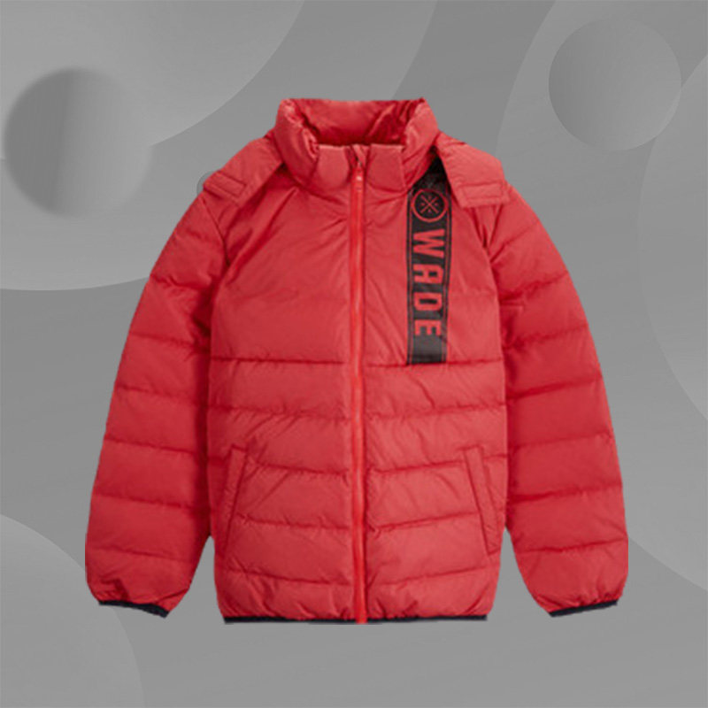 李宁中长款冬季新款男童装大童白鸭绒篮球系列短羽绒服yymn019