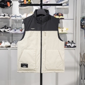 李宁正运动时尚 系列男子拼色拉链立领舒适保暖羽绒马甲AMRU093