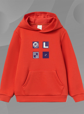 李宁男大童卫衣秋季新款运动生活系列套头连帽上衣YWDR299