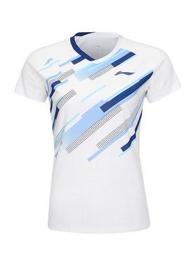 李宁正品羽毛球系列女子速干凉爽运动训练比赛短袖T恤AAYV034-2