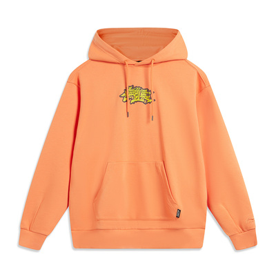 Lining/李宁正品x OG_SLICK联名款男女宽松套头连帽卫衣AWDT443