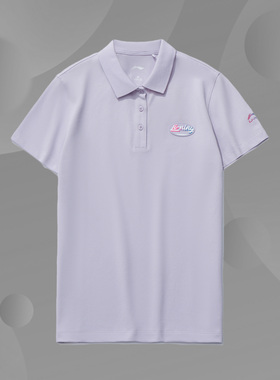 李宁正品女装短袖T恤宽松翻领运动时尚系列女子短袖POLO衫APLR012