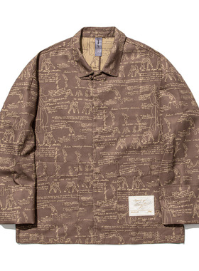 Lining/李宁正品李小龙联名功夫系列男子宽松休闲长袖衬衫ASHT525