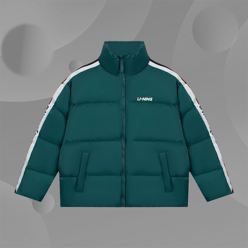 李宁正品新款男女情侣款运动休闲立领时尚保暖羽绒服外套AYMS337