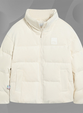 Lining/李宁正品运动潮流系列女子休闲宽松鸭绒立领羽绒服AYMS076