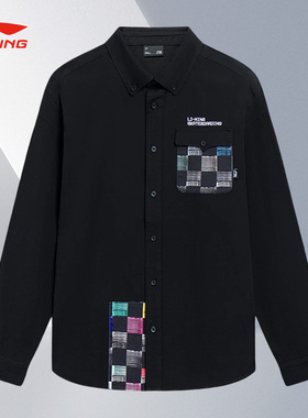 Lining/李宁正品滑板系列男子时尚潮流宽松透气休闲衬衫ASHT015