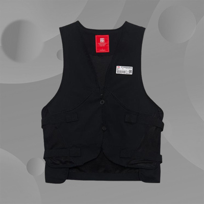 中国李宁男士马甲韦德系列背后印花男子休闲工装单马甲AMDR069