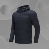 正品 羽绒服男防风透湿连帽白鸭绒运动服AYMP251 李宁短款