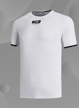 Lining/李宁短袖t恤男短袖T恤夏舒适透气圆领针织简单上衣ATSN189