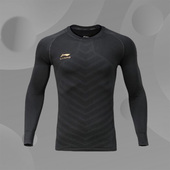 健身跑步足球速干健身衣AUDR063 男长袖 李宁正品 紧身衣秋季