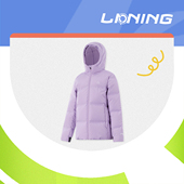李宁正品 综合体能系列女大童反光防风保暖运动连帽羽绒服YYMU034
