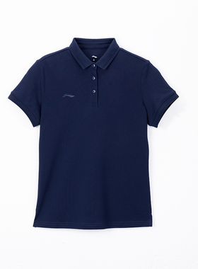 李宁正品2024新款女子夏季运动休闲简约上装短袖POLO衫APLU198-2