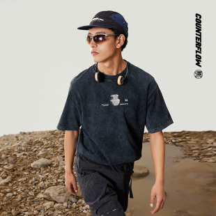 T恤ATSU825 复古柔软亲肤宽松短袖 李宁正品 CF溯天工开物男女同款