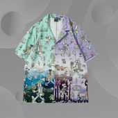 中国李宁短袖 ASHR139 滑板卡通人像衬衫 T恤新款 男女同款