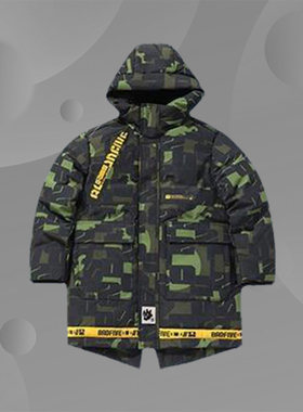 李宁儿童羽绒服冬季男中大童中长款白鸭绒加厚羽绒服YYMP007
