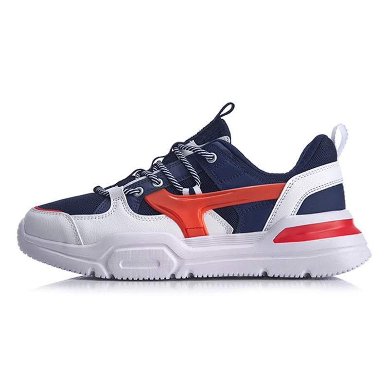 李宁正品休闲鞋男鞋春季新款Mark经典耐磨网面透气运动鞋AGCQ039