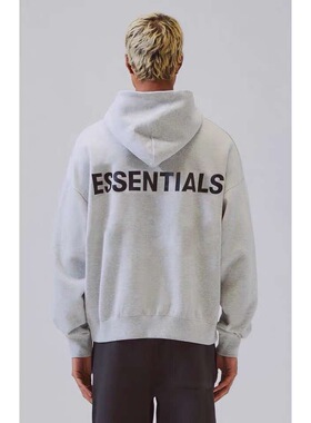 FOG FEAR OF GOD Essentials反光字母刺绣3M帽衫连帽卫衣外套复线