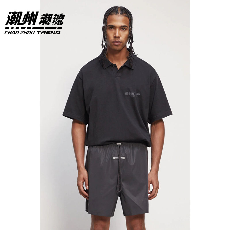 Fear Of God Essentials反光印花立领复线POLO衫短袖TEE高街字母