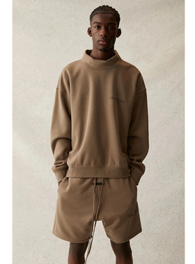 FOG Fear Of God Essentials复线反光印花21新款潮半高领加绒卫衣