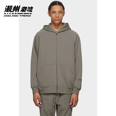 Fear of God Essentials袖口反光LOGO高街连帽衫拉链外套fog复线