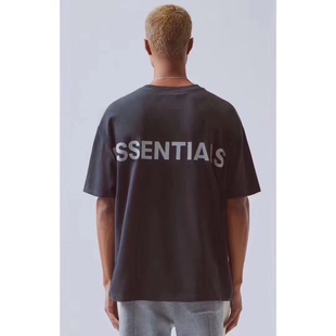 FEAR GOD tee潮流T恤 FOG Essentials老款 反光花卉字母图案短袖