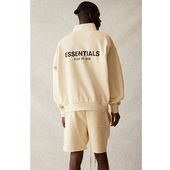 Fear God FOG Essentials复线背部胶印半拉链立领加绒卫衣21款