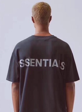 FOG FEAR OF GOD Essentials老款反光花卉字母图案短袖tee潮流T恤