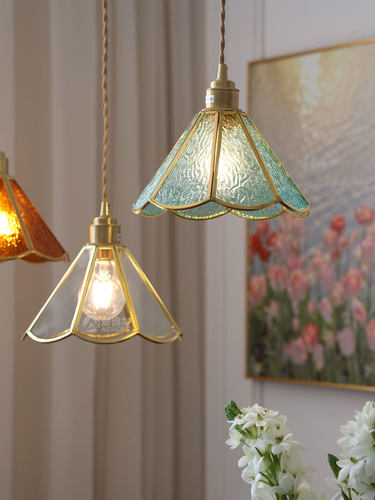 爱迪龙黄铜玻璃北欧吊灯