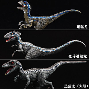 仿真迅猛龙模型恐龙动物玩具塑胶实心暴虐迅猛龙布鲁大号儿童摆件