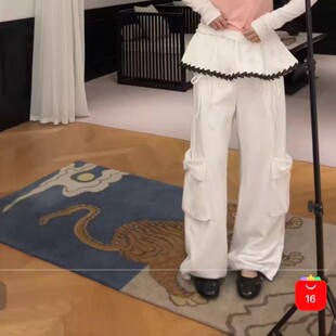 Mona张绮贤 春季新品廓形可拆卸屁帘工装卫裤个性口袋休闲裤女