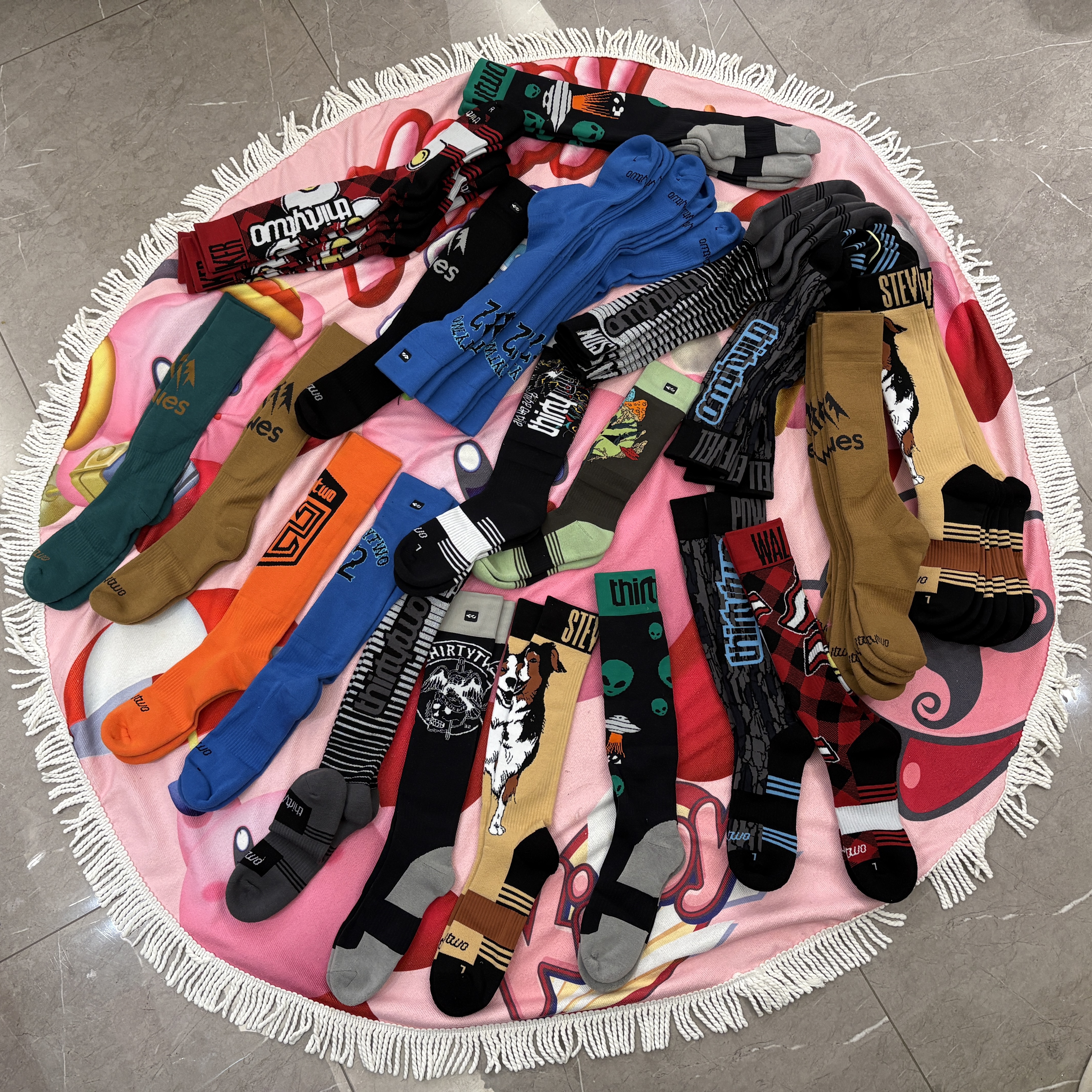 M码L码thirtytwo专业单板滑雪袜32长筒个性雪袜 袜筒加厚保暖防磨