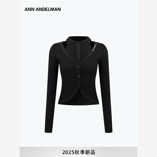 ANNDELM假两件针织衫上