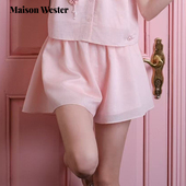 Maison 粉色百搭简约短裤 WesterMaison Wester2025年春夏新款