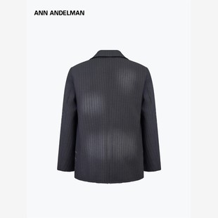 ANN ANDELMAN官方直营条纹西装外套男秋冬宽松高级感痞帅休闲西服