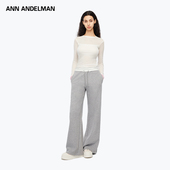 ANN 女高腰抽绳直筒裤 ANDELMAN官方直营新款 休闲阔腿透气运动卫裤